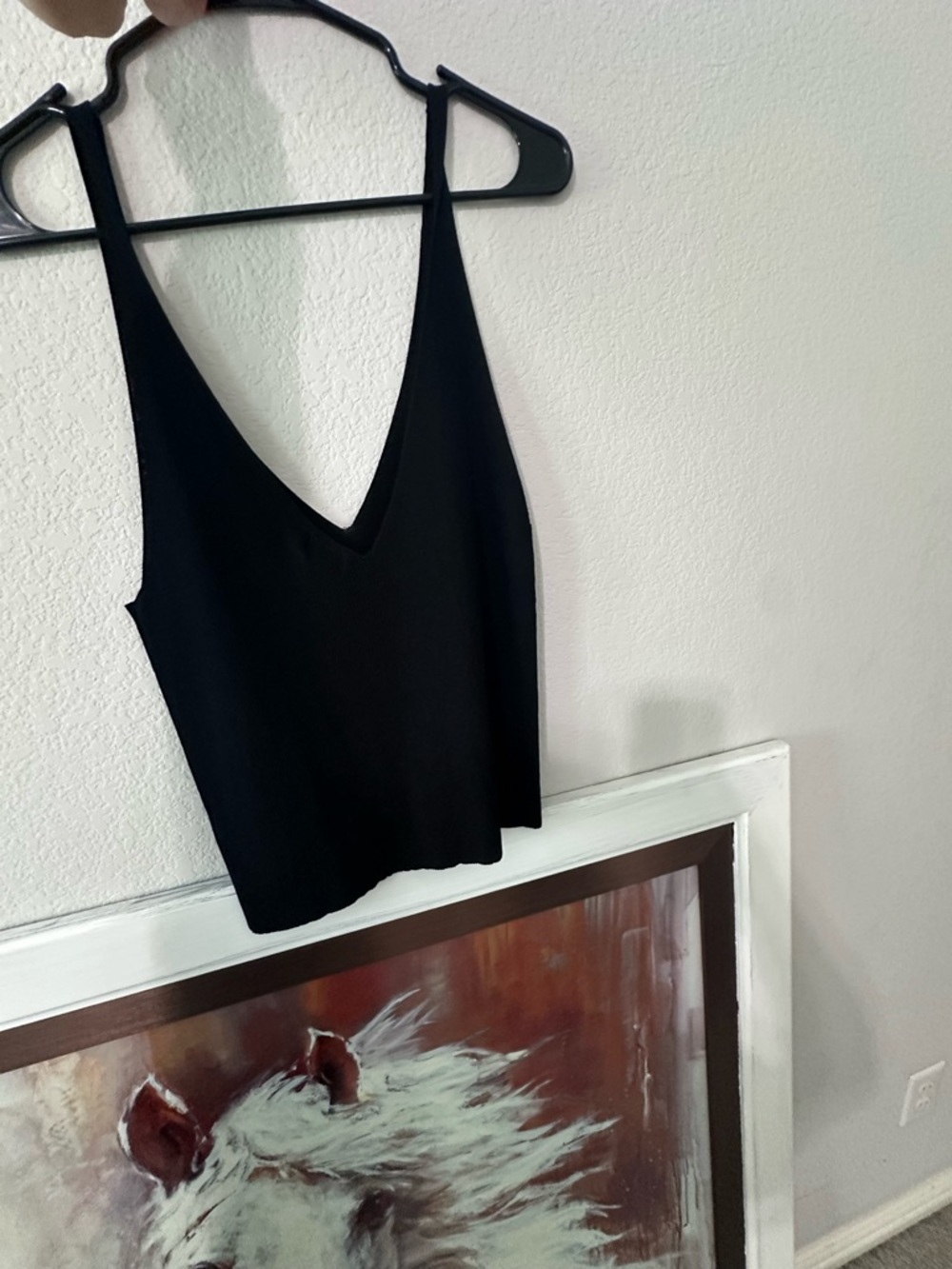 Black V-Neck Women's Tank Top - Classic Minimal Style